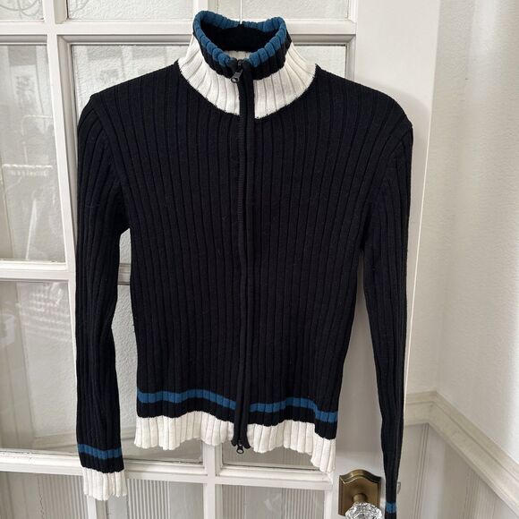 Y2K Zip Up Cardigan With Matching Scarf  Womens Medium NWOT - Picture 9 of 10